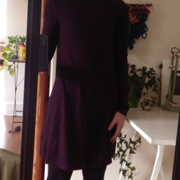 X-Small Plum Sweater Dress - Picture 3 of 6
